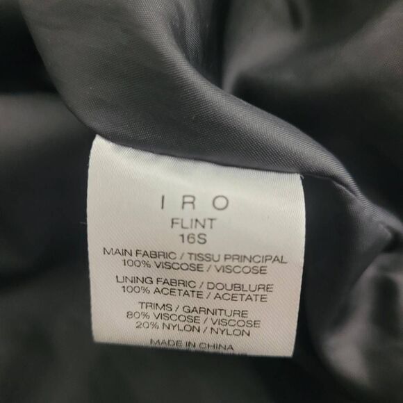 IRO Flint Bomber Jacket Womens 36 US Small Black Satin Full Zip Quilted Oversize - Picture 6 of 9